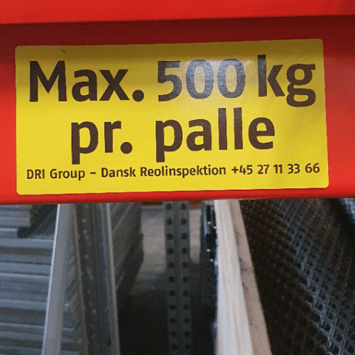 500 kg pr. palle